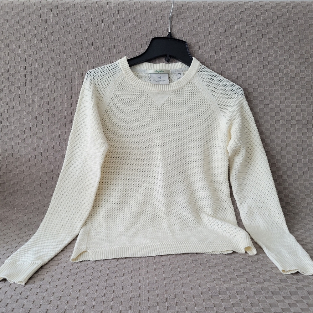 Scotch & Soda Cotton Knit Cream Jumper